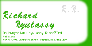 richard nyulassy business card